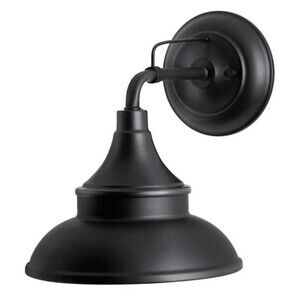 Hampton Bay 11 in. Black Barn Outdoor Wall Light Sconce Wetherby Open Box